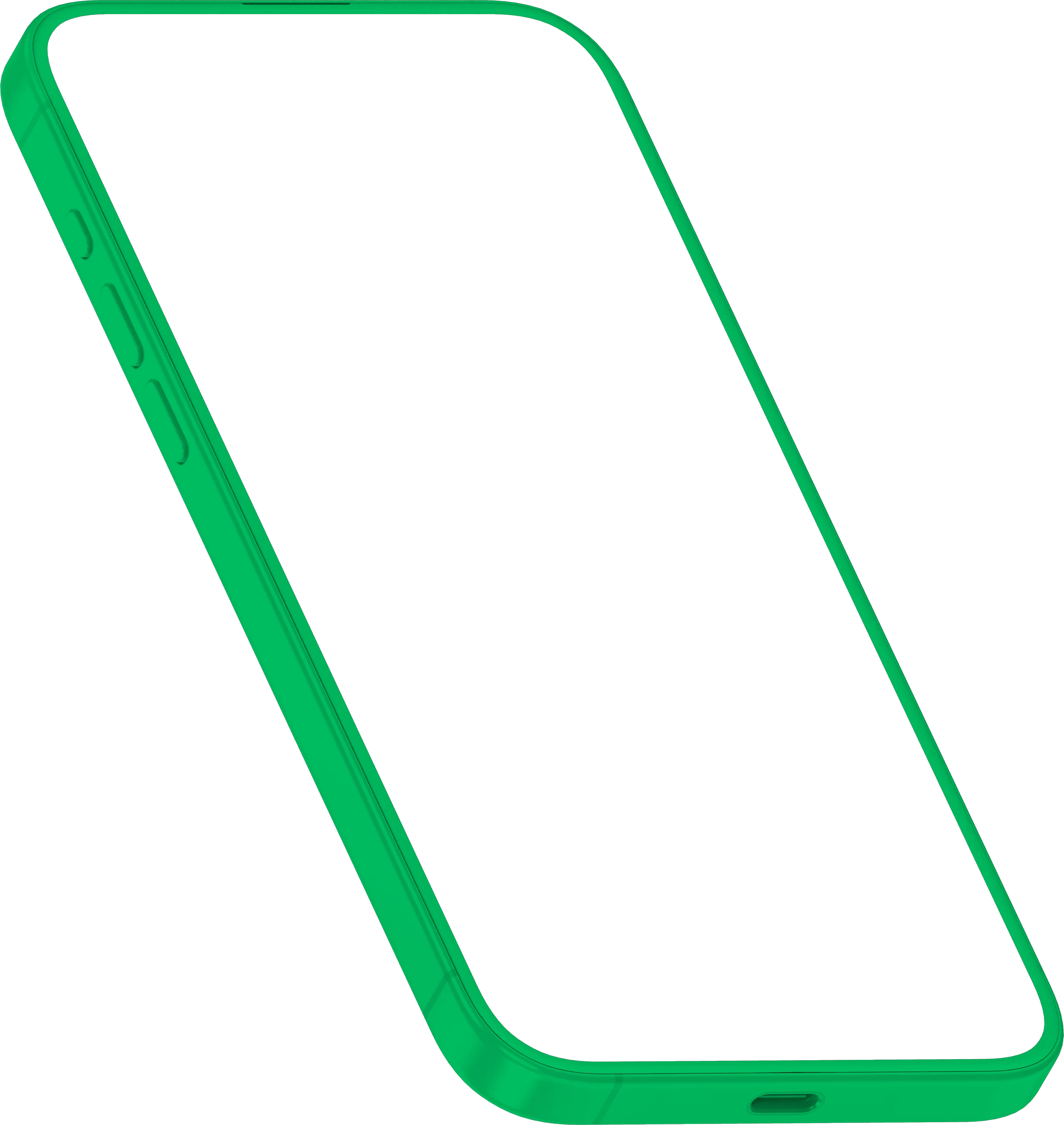 iPhone in green (3D perspective)